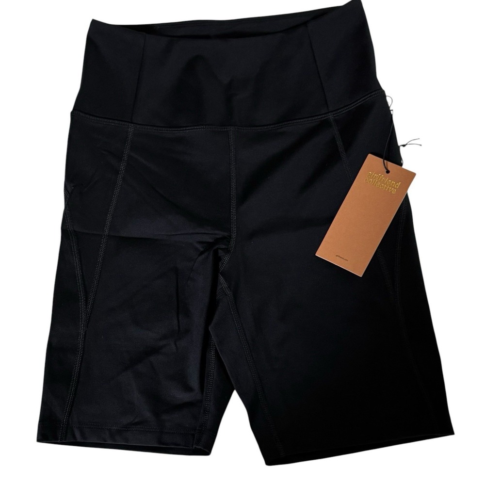 New! Girlfriend Collective Black High Rise Bike Shorts Sz Small Gym Workout